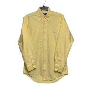 Vintage Polo Ralph Lauren Button Down Shirt Yellow Long Sleeve Men's 14.5/32